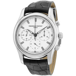 Frederique Constant Silver Dial Leather Strap Men's Watch FC396S6B6