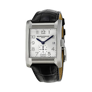 NEW Baume and Mercier Hampton Black Leather Mens Watch MOA10026