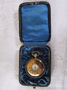 Antique 18ct 18K Gold Half Hunter Pocket Watch in Case  Working