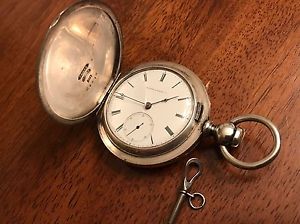 1871 Elgin B.W. Raymond 15j Key Wind Pocket Watch 18s Fahys 5oz Coin Silver Case