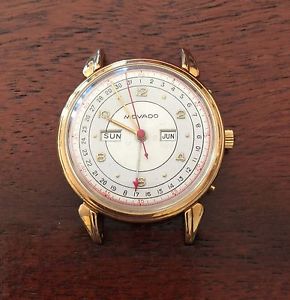 1950's Vintage Movado 18kt Gold Triple Calendar Wrist Watch