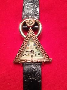 Vintage Masonic Waltham Triangle 17 Jewel Manual Wind Wrist Watch