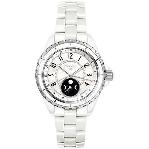 CHANEL WOMEN'S J12 38MM WHITE CERAMIC BAND & CASE MECHANICAL WATCH H3404