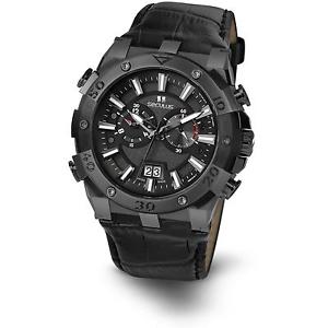 SECULUS MEN'S BRAVE 46MM LEATHER BAND QUARTZ WATCH 4512.5.5020B LB IPBT B