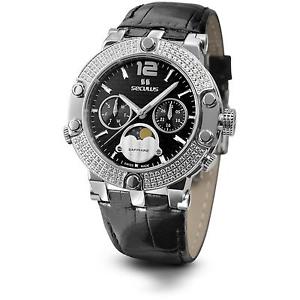 SECULUS WOMEN'S EMIRETTE 37MM LEATHER BAND QUARTZ WATCH 1690.5.706 LB SSST B