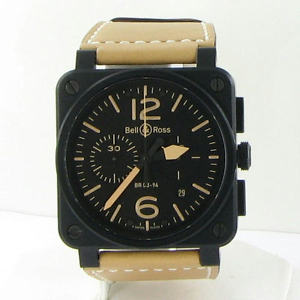 Bell & Ross Aviation BR0394 Heritage Carbon Chronograph Black Dial Watch $6000