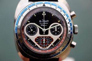 Vintage VTG LE JOUR / YEMA FLYGRAPH CHRONOGRAPH KILLER DIAL VALJOUX 7736 AS 806