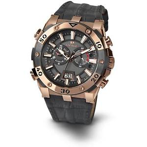 SECULUS MEN'S BRAVE 46MM LEATHER BAND QUARTZ WATCH 4512.5.5020B LGRE 2TRT GRE