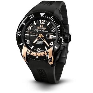 SECULUS MEN'S ROYAL MARINE FLAGSHIP 48MM AUTOMATIC WATCH 3441.7.2824 SIL BR B