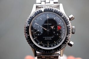VINTAGE CROTON NIVADA CHRONOMASTER AVIATOR SEA DIVER CHRONOGRAPH EXC.VALJOUX 23