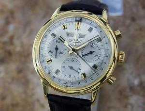 Vulcain Swiss Made Mens 39mm 1960 Manual Triple Calendar Chronograph Watch MX127