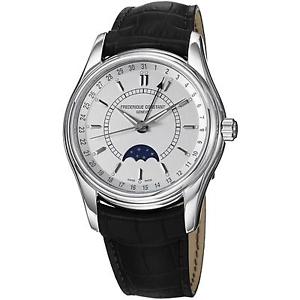 FREDERIQUE CONSTANT MEN'S 43MM BLACK LEATHER BAND AUTOMATIC WATCH FC-330S6B6
