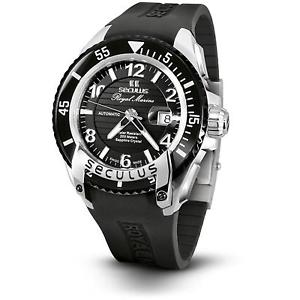 SECULUS MEN'S ROYAL MARINE FLAGSHIP 48MM AUTOMATIC WATCH 3441.7.2824 SIL SS B