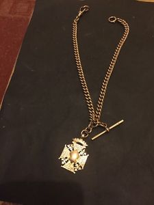 9ct Gold Albert Chain With A T.bar And Medallion
