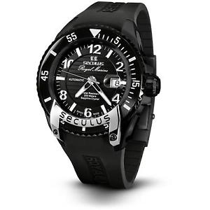 SECULUS MEN'S ROYAL MARINE FLAGSHIP 48MM AUTOMATIC WATCH 3441.7.2824 SIL BSS B