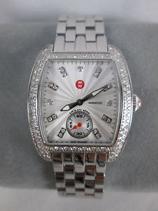 Michele Urban Mini Silver Tone Diamond Watch & Band MWW02A000508 Refurbished NIB