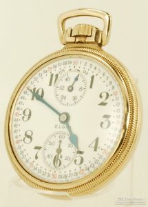 Elgin U&D Indicator B.W. Raymond pocket watch, 16 Size, 23 Jewels, YGF SB&B case