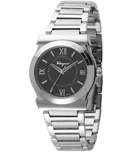 Ferragamo Men's FI0940015 VEGA Black Dial Stainless Steel Wristwatch