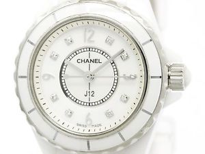 Polished CHANEL J12 Diamond MOP Dial Ceramic Quartz Ladies Watch H2570 (BF110200
