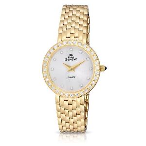 Euro Geneve 14K Yellow Gold Round Diamond Ladies' Watch W/Link Band-47683