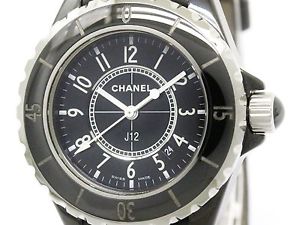 Polished CHANEL J12 Ceramic Leather Quartz Ladies Watch H0680 (BF107527)