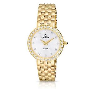 Euro Geneve 14K Yellow Gold Round Diamond Ladies' Watch W/Link Band-47681