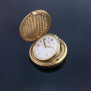 Vintage Men's Movado 18K Yellow Gold Pocket Watch Circa 1950s