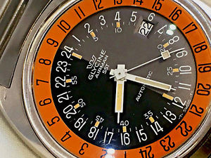 Vintage Glycine Airman SST Wristwatch Pumpkin 24hr dial Military watch Mens Rare