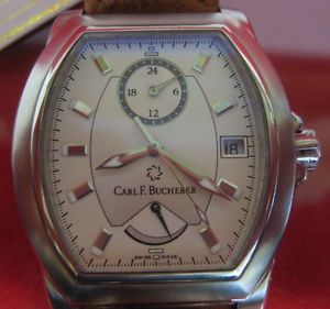 Carl F. BUCHERER PATRAVI Automatik T 24 Datum Armbanduhr Uhr GMT Stahl