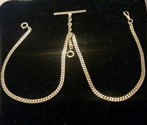 SUPERB ANTIQUE HEAVY 18KT  GOLD  DOUBLE ALBERT POCKET WATCH CHAIN 42.5 gms!