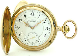 A. Lange & Söhne Glashütte Dresden DUF Savonette+Box Herrentaschenuhr 585 Gold