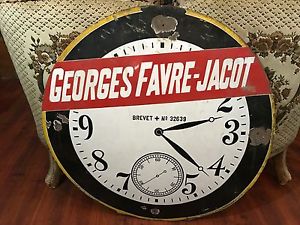 1900s GEORGES FAVRE JACOT POCKET WATCH SHAPE VINTAGE PORCELAIN SIGN SWITZERLAND
