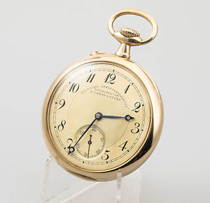 585er  A. Lange & Söhne Glashütte Taschenuhr 14kt - 2 Deckel + Gehäuse Gold