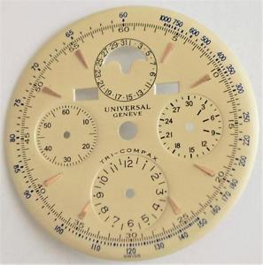 Universal Geneve 287 Tri Compax VTG chronograph & Moonphase watch dial Ø33.2mm