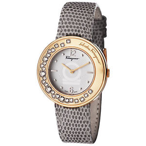 Ferragamo Women's FF5910015 GANCINO SPARKLING Rose Gold IP Stones Leather Watch