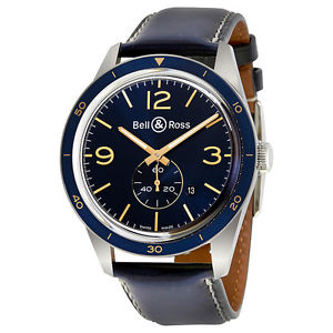 Bell and Ross Vintage Aeronavale Automatic Mens Watch BRV123-BLU-ST/SCA
