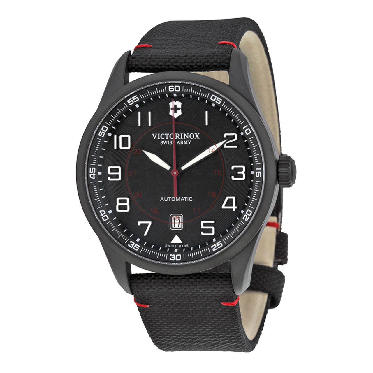 Victorinox 241720 Mens Black Dial Analog Automatic Watch with Nylon Strap
