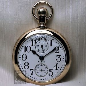 HUGE 1914 Elgin BW Raymond 18s Railroad Grade WInd Indicator Pocket Watch USA