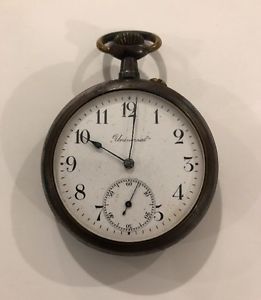 Rare Antique Universal Geneve Steel Pocket Watch