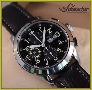 Automatique Chronographe Alfons Doller Valjoux 7750 avec Fond de verre &