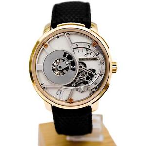 HAUTLENCE MEN'S HLQ 43.8MM BLACK ALLIGATOR LEATHER BAND MECHANICAL WATCH HLQ05