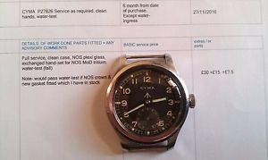 WWII British Military Watch CYMA WWW (Dirty Dozen) Army/Navy/RAF Fully Serviced