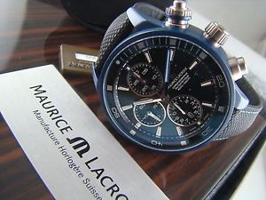 Maurice Lacroix Men PT6028-ALB11-331 Pontos Extreme Black Dial Chronograph Watch
