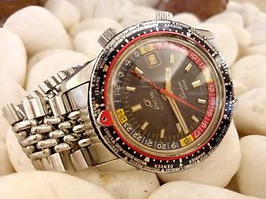 Vintage fresh ENICAR sherpa guide gmt automatic men's watch