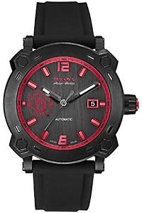 Bulova Accu Swiss Manchester United Men's Automatic Watch with Black Dial... NEW