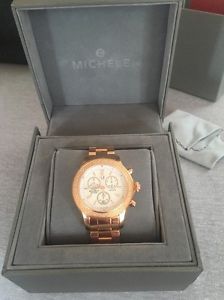 NEW Authentic Michele Jetway Diamond  Rose Gold MWW01C000135 Watch