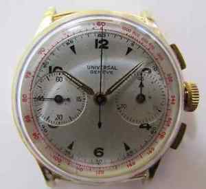 Vintage Universal Geneve Chronograph solid gold 18k watch