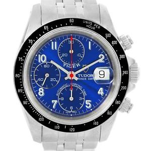 Tudor Tiger Prince Date Chronograph Blue Dial Steel Watch 79260
