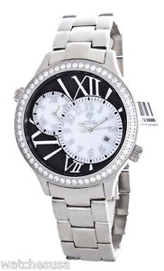 Aqua Master Men's Black MoP Dial Silver Stainless Steel Diamond Watch W141