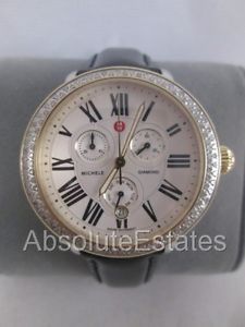 Michele Serein Large Two Tone Silver Gold Diamond Watch MW21A01C5966 Refurbished